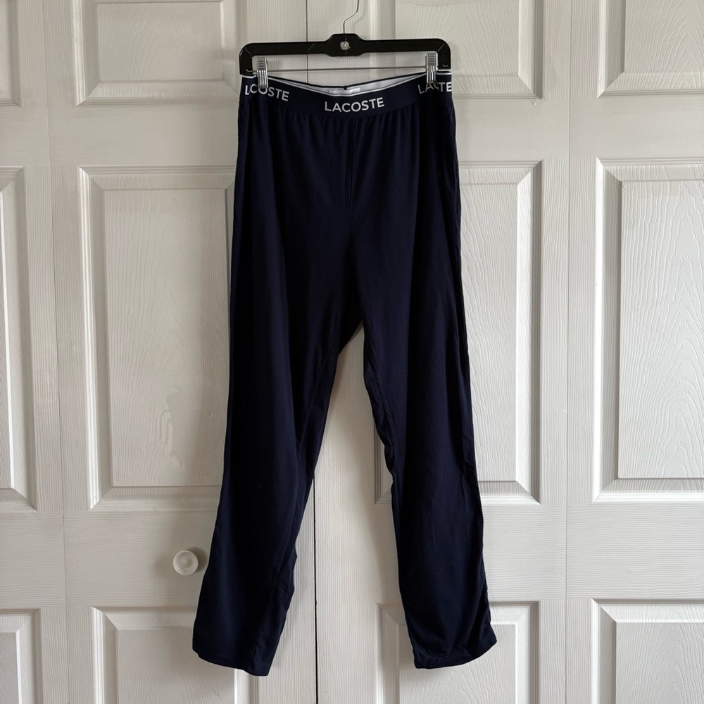 Lacoste Men's Classic Fit Straight Leg‎ Pajama Pants Dark Blue L Lounge Slouchy